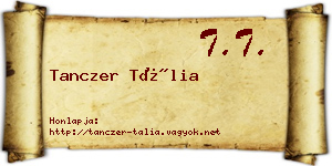 Tanczer Tália névjegykártya